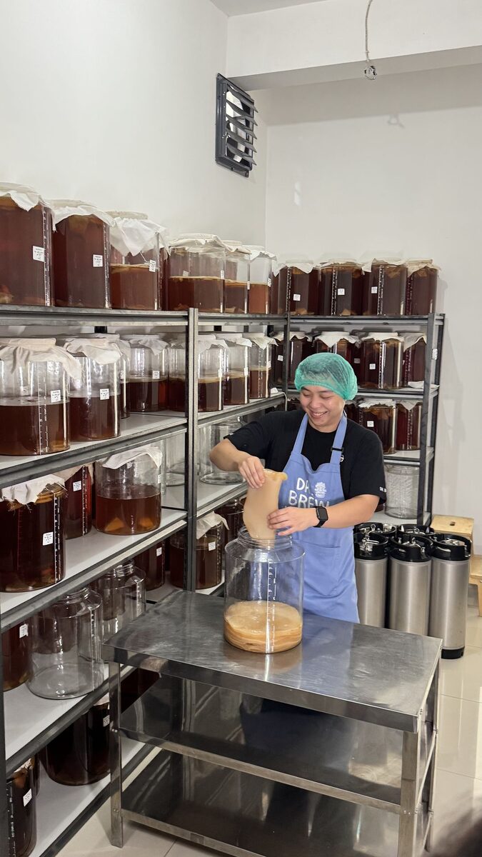 Brewing kombucha at the Dr. Brew production house